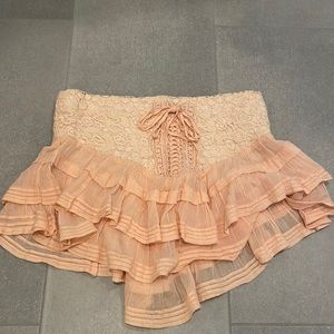 FP one lace frill skirt